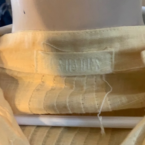 💛🌈. CP Shades Soft Yellow Linen Blouse Size L - Picture 3 of 7